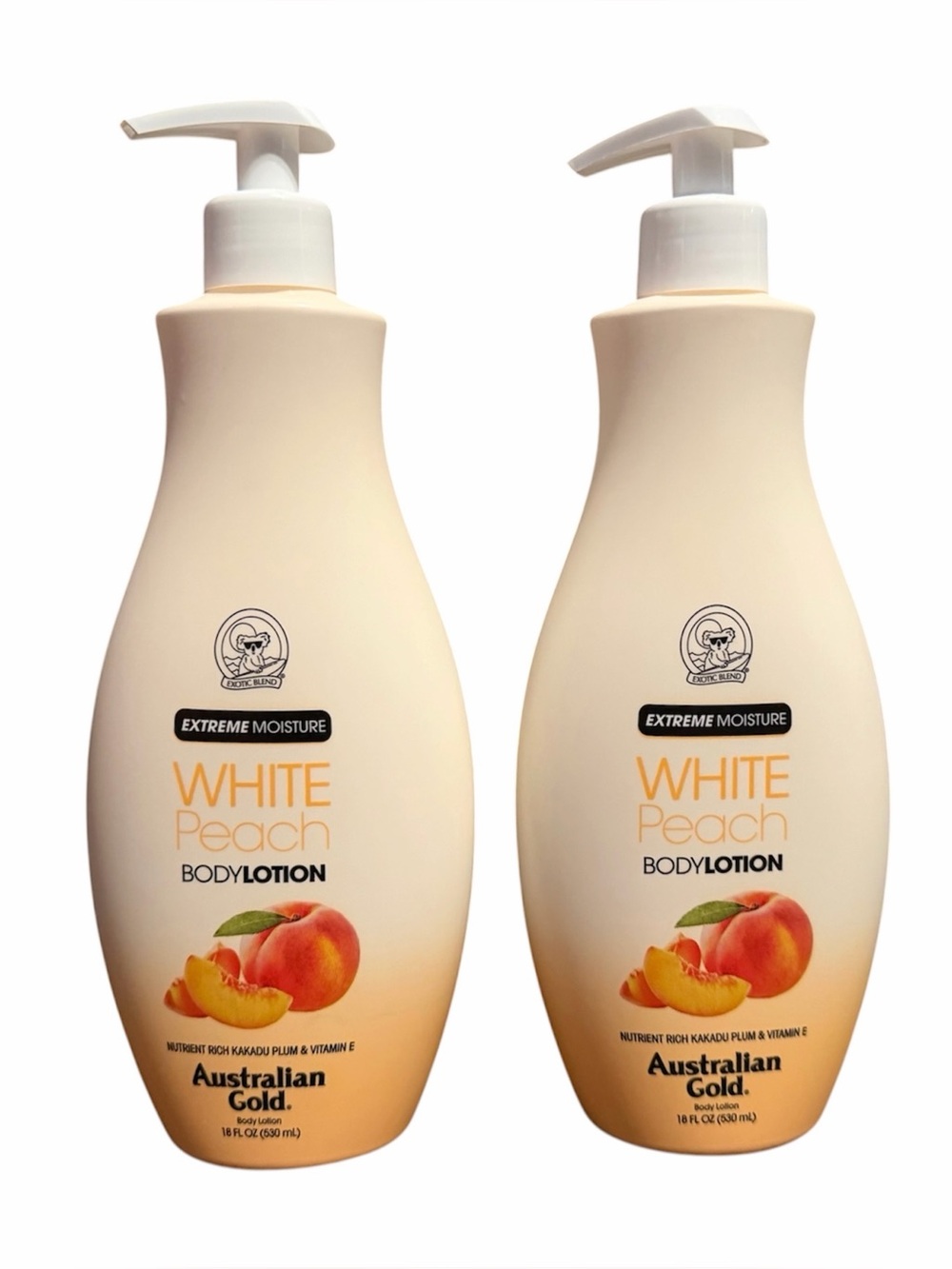 Australian Gold Extreme Moisture White Peach Body Lotion, 18 fl oz, 2 Pack